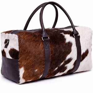 Bolsa de Viaje de Cuero Genuino Estilo Vintage con Cierre de Cremallera, Fabricada con Piel de Vaca, Venta al Por Mayor de Fábrica OEM LHODB-0086 - Product Image 1