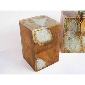 Handcrafted Teak Wood Resin <b>Side</b> <b>Table</b> Wholesale - Moradabad Artisan - Product Image 1