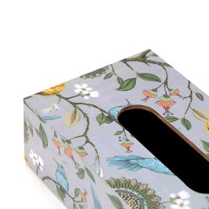 Printed <b>Tissue</b> Box Floral Bird Lemon Pattern Paper Napkin Holder Decorative Tabletop Case for Home <b>Wedding</b> Gift - Product Image 4