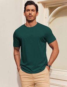 Camiseta Casual de Cuello Redondo para Hombre, 100% Algodón, Corte Ajustado, Ecológica, Transpirable, de Secado Rápido, Tejido de Punto Suave - Product Image 2