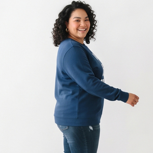 Sudadera Extra Grande para Mujer, Personalizada con Estampado, 100% Algodón, Felpa, Cuello Redondo, Sudadera Tipo Pullover para Damas - Product Image 3