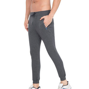 Pantalones Deportivos Grises para Hombre, Cintura Elástica, Bolsillos Laterales, Transpirables, Tejidos, Casuales, para Otoño - Product Image 5