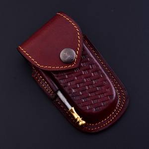 Wholesale Handmade Copper Damascus Folding Knife Red Black Striped Resin Handle EDC Pocket Knife with <b>Fire</b> <b>Starter</b> Manufacturer - Product Image 3