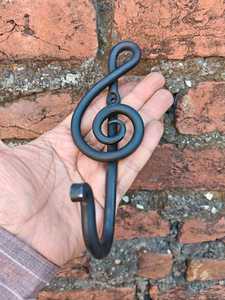Decorative Wrought Iron <b>Wall</b> Hook | Music Note Metal Coat <b>Hanger</b> | Vintage Musical Gift <b>Wall</b> Mount Organizer for Key - Product Image 4