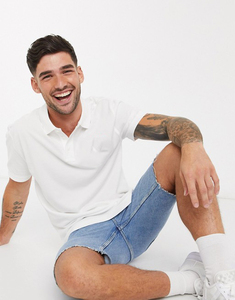 Polo de Manga Corta Blanco para Hombre, de Algodón Oxford, Estilo Casual, Transpirable, Corte Regular - Product Image 3