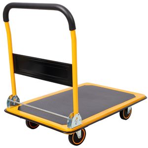Black and Yellow 660 Lb. Capacity Foldable <b>Platform</b> Truck Push Dolly for Hand Carts & <b>Trolleys</b> - Product Image 3
