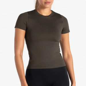Compre Ahora Camisetas de Gimnasio para Mujer con Logotipo Personalizado, Tela Elástica Resistente, Camiseta de Entrenamiento de Alto Rendimiento, Venta al Por Mayor, Fabricante OEM ODM Directo de Fábrica - Product Image 1