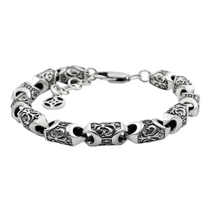 สร้อยข้อมือเงินแท้ 925 จากไต้หวัน ประดับด้วยลูกปัดและเพชรซิคอน ดีไซน์เรขาคณิตทันสมัย คุณภาพสูง เหมาะสำหรับเป็นของขวัญวันครบรอบสำหรับผู้ชาย สามารถสั่งทำได้ - Product Image 1