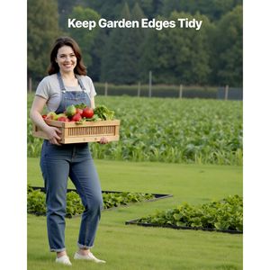 10 pezzi 6 piedi X 1.6 bordi da giardino in plastica con bordo resistente al sole divisori per aiuole Layout fatto da te, non scavare il giardino Edger 60 punte per - Product Image 2