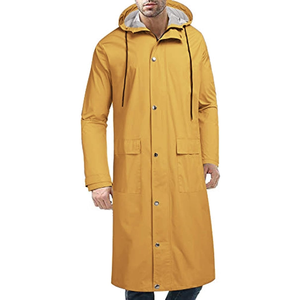 Impermeable de Poliéster Personalizado, Largo, con Cierre Frontal, Chaqueta Impermeable con Capucha, Ropa Exterior Utilitaria, para Viajes, Casual, Resistente a la Intemperie - Product Image 3