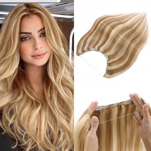 Alta calidad personalizada doble dibujado para Halo Jerry Curl onda de agua al por mayor extensiones de cabello humano para mejora de la belleza - Product Image 1