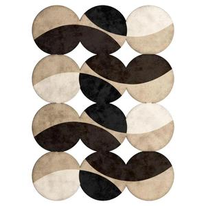 Tapis en laine tufté à la main de conception professionnelle, avec envers en latex, à poils ras, pour salon, motif géométrique moderne, marque ITHL - Product Image 4