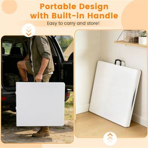 Tavolo Pieghevole Bianco in HDPE da 1,5 m, Capacità 180 kg, Leggero e Portatile per Campeggio - Product Image 6