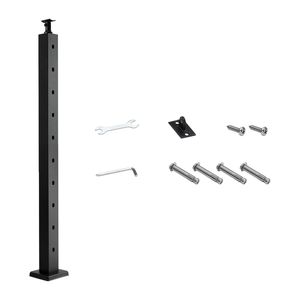 Montante per Ringhiera a Cavo 36x2x2 Pollici in Acciaio Inossidabile per Terrazze con Fori Angolati a 30 Gradi Pre-Forati per Cavo Ringhiera Scala - Product Image 1