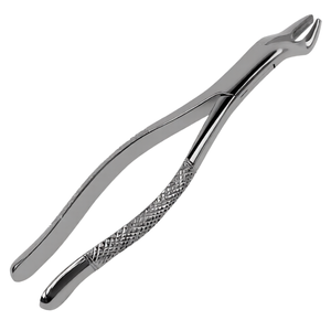 Forceps d'extraction dentaire # Instrument d'extraction chirurgical à mâchoires dentelées 10S en acier inoxydable, poignée ergonomique, manuel, CE - Product Image 1