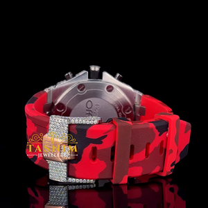 Reloj Para Hombre Completamente Cubierto de Diamantes VVS Movimiento de Cuarzo Correa de Acero Inoxidable Esfera de 45mm Cronógrafo Estilo Deportivo y de Lujo - Product Image 4