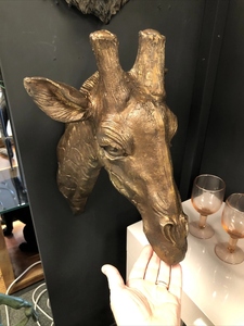 Busto de Jirafa, Arte Mural, Efecto Bronce, Diseño Moderno, Decoración para Sala de Estar - Product Image 4