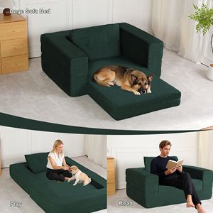 Divano Letto Moderno a Compressione per Adulti e Animali Domestici, in Tessuto Corduroy, Cuscino da Pavimento per Soggiorno e Camera da Letto, Nessun Montaggio Richiesto - Product Image 1