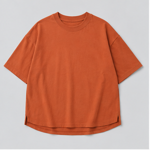 Custom Clay Orange Cotton Hemp Athletic <b>Mens</b> Oversized Short Sleeve T-Shirt MTS-OVR-0032 - Product Image 1