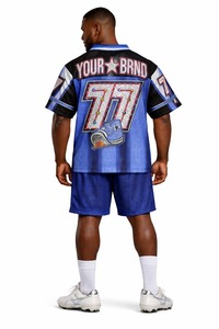 American Football Jersey and <b>Shorts</b> Set Breathable 100% <b>Polyester</b> Material Sportswear Custom American Football Jersey and <b>Shorts</b> - Product Image 3