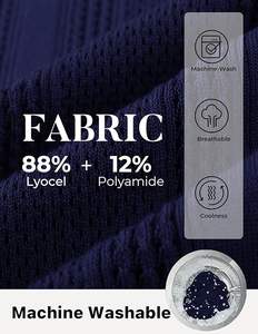 Camisas de Verano para Hombre, 100% Algodón, Manga Corta, Cuello en V, Tejido de Punto, Polos Casuales de Golf - Product Image 2