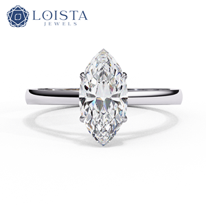 Anillo de Compromiso Solitario con Diamante Redondo Brillante de Platino LOISTA, Color D, Certificado GIA, Joyería Clásica para Mujer - Product Image 1