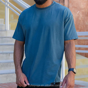 เสื้อยืดกีฬาผู้ชายผ้าฝ้ายแท้ 100% ทรงโอเวอร์ไซส์ เนื้อนุ่ม แบบเรียบ - Product Image 4