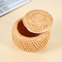 Boîtes de rangement artisanales en bambou, boîtes cadeaux avec couvercle pour cadeau, décoration minimaliste vintage, accessoires de salon