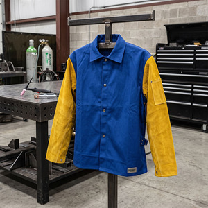 Veste de soudeur en cuir de vachette de haute qualité, équipement de protection certifié CE, imperméable et ignifuge, pour la sécurité industrielle - Product Image 3