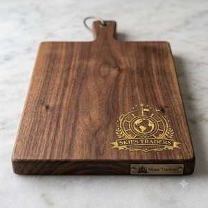 Tabla de cortar de madera extra gruesa de alta resistencia con ranura para jugos y etiqueta metálica, tipo Butcher Block - Product Image 3
