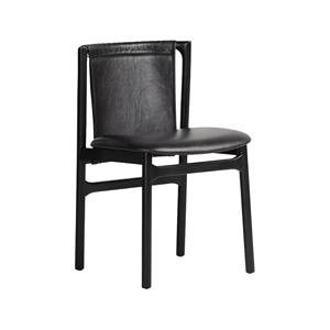 Black Wood Dining Chair with Artificial PU Leather Seat Modern Cafe Restaurant Hotel <b>Furniture</b> - Product Image 3