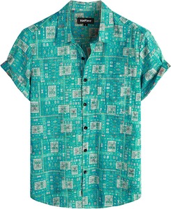Chemise homme légère à manches courtes, imprimé tropical, décontractée, boutonnée, pour l'été, les vacances, colorée, idéale pour la plage et la natation - Product Image 3