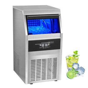 Macchina per il Ghiaccio Commerciale in Acciaio Inox, Funzionamento Automatico, 90LBS/24H, Contenitore da 24LBS, per Uso Domestico e Bar - Product Image 1