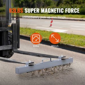 Attrezzo Magnetico Sospeso da 93 Libbre per Raccolta Chiodi, Tipo a Sospensione, per Carrelli Elevatori Industriali, Accessori e Ricambi per Carrelli Elevatori in Acciaio - Product Image 3