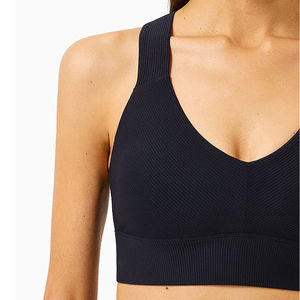 Sujetador Deportivo Premium de Alta Calidad para Mujer, Diseño Simple en la Parte Delantera, Impresión de Logotipo Personalizada, Ligero, Transpirable, 100% Algodón, Ropa Deportiva - Product Image 5