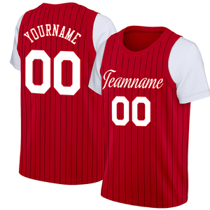 Conjunto de Camiseta de Baloncesto Personalizada Roja, Negra y Blanca, Sublimada, Sin Mangas, Unisex, para Adultos, Todas las Temporadas, Transpirable, de Malla, Absorbe la Humedad - Product Image 4