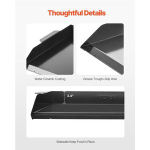22x16 pollici piastra in acciaio al carbonio portatile famiglia pentole per campeggio feste nero teppl Grill a Gas barbecue Grill - Product Image 3