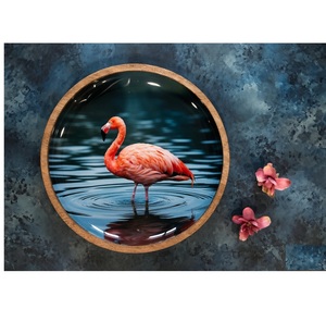 Plato de madera con diseño moderno y estampado en esmalte, bandeja de madera, bandeja de esmalte, plato estampado a un precio muy atractivo. - Product Image 1