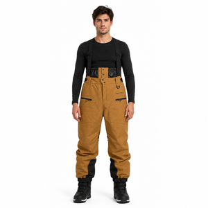 Pantalon de ski imperméable personnalisé avec logo, coupe ample, isolé, salopette d'hiver pour hommes et femmes, vente en gros directe d'usine - Product Image 1