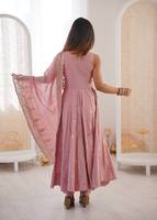 Setelan Gaun Anarkali Sutra Romawi Terlaris Dengan Bordir Elegan Untuk Pesta Pernikahan Dan Pakaian Pesta Dijual