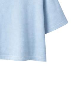 เสื้อยืดครอปปักลายผีเสื้อสีฟ้าอ่อนสำหรับผู้หญิง ผ้าฝ้าย แขนสั้น สไตล์ลำลอง ทรงหลวม แฟชั่นฤดูร้อน เสื้อยืดลายกราฟิก ขายส่ง - Product Image 5