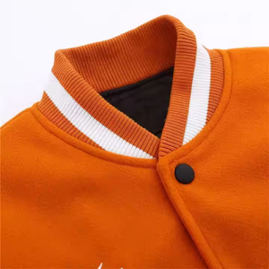 Orange White Baseball <b>Jacket</b> Men Embroidered Letter <b>Star</b> Pattern Regular Fit Lettermen <b>Jackets</b> - Product Image 5