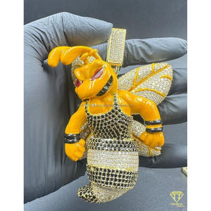 Luxury Cartoon Bunny Pendant With VVS Moissanite Diamond and 925 Sterling Silver Necklace - Product Image 3