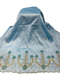 Robe de mariée somalienne Dirac Gougra en taffetas de soie satiné léger tissé 60GSM, tissu écologique à motif floral pour vêtements et literie - Product Image 2