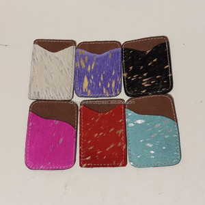 2024ขายดี100% ที่ใส่บัตรเครดิตหนังวัวแท้ผมแท้บนโลหะตะวันตกเคสใส่บัตรทำจากหนังแบบสั่งทำ - Product Image 3