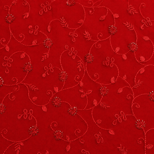 Top Selling Natural Crepe Silk Fabric Heavy Beads <b>Sequins</b> Hand Embroidery for Bridal and Party Wear Available at Factory Price - Product Image 2
