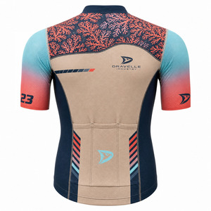 Camiseta de Ciclismo Personalizada OEM para Hombre, Transpirable, de Poliéster, de Alto Rendimiento, Manga Corta, con Estampado de Arrecife de Coral - Product Image 3