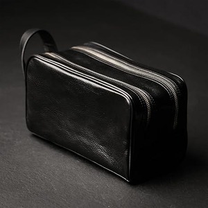 Genuine Leather Wholesale Dopp Kit Travel Pouch Beauty Zipper Cosmetic <b>Bags</b> Women's Makeup <b>Bag</b> Men's <b>Toiletry</b> <b>Bag</b> - Product Image 3