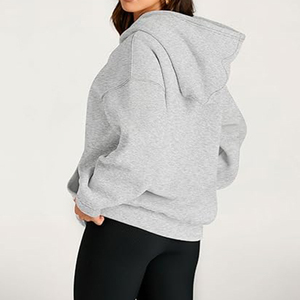 Sudadera con Capucha para Mujer, Color Marrón, Estilo Casual, Manga Larga, Ropa Urbana, Personalizable OEM - Product Image 4