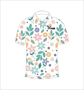 เสื้อโปโลผู้ชายลายดอกพาสเทล พิมพ์ลายทั้งตัว แขนสั้น สไตล์ลำลอง สำหรับเล่นกอล์ฟ - Product Image 1